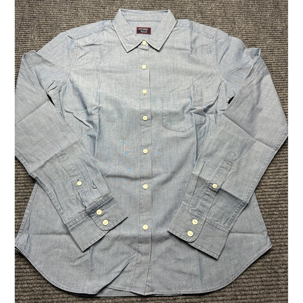 UNTUCKit Shirt Womens 4 Blue Long Sleeve Button Up Casual Workwear